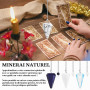 4Pcs Pendule Divinatoire de Radiesthésie Pendule Hexagonale en Cristal | Pendule D'améthyste en Cristal avec Chaîne Pendules en 