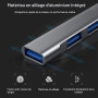 Lamkrtlp Hub USB-C, Hub USB 3.0 4 Ports Data Hub Ultra Fin Multiport USB 3.0 5Gbps Haute Vitesse Compatible avec Matebook PC Tab