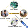 Wiecok Fer a Souder Etain, Fer à Souder Kit 60W, Fer à Souder Température Réglable 200~480℃, Interrupteur ON/OFF, 5 Pointes de F