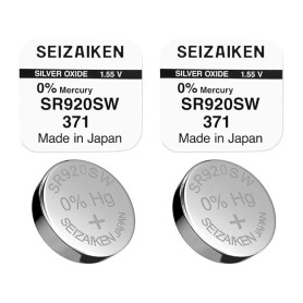 SEIZAIKEN 371 SR920SW Lot de 2 piles bouton à l'oxyde d'argent pour montre 1,55 V 0 % mercure 100 % fabriquées au Japon