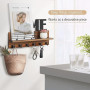 Porte Clef Mural Bois à 6 Crochets - HOME Décoration Boîte à Clés Vintage, Boite a Clefs Murale avec Étagère de Rangement pour R