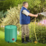 Seau à Pluie, 200L Récupérateur D'eau de Pluie Pliable Réservoir Eau Portable avec Couvercle Sortie D'eau Filtre à Mailles et 2