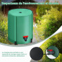 Seau à Pluie, 200L Récupérateur D'eau de Pluie Pliable Réservoir Eau Portable avec Couvercle Sortie D'eau Filtre à Mailles et 2