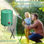 Seau à Pluie, 200L Récupérateur D'eau de Pluie Pliable Réservoir Eau Portable avec Couvercle Sortie D'eau Filtre à Mailles et 2