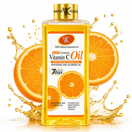 Huile Vitamine C, 200 Ml Huile Douce Vitamine C, Hydratante Et Nourrissante Naturelle, Blanchir La Peau Et Le Visage, Huiles Cor