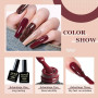 YSUVIN Vernis Semi Permanent, 6 Couleurs Rouge Foncé Pailleté Nude Marron Magnétique Automne Hiver Vernis Gel Soak Off UV LED Ve