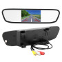 SIXRUN Moniteur de Voiture, Moniteur de Rétroviseur HD de Voiture 4,3 Pouces, Caméra de Recul de Vision Nocturne étanche 8LED
