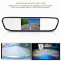 SIXRUN Moniteur de Voiture, Moniteur de Rétroviseur HD de Voiture 4,3 Pouces, Caméra de Recul de Vision Nocturne étanche 8LED