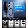 Vansdon Magnétique Coque pour iPhone 17 avec 1 Verre Trempé | Bleu Marine, Compatible avec MagSafe, Protection Contre Les Chutes