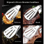 Extodry Lot de 2 pinces de cuisine en acier inoxydable 304 (30.5 cm, 22.9 cm), pince de cuisine, pince à barbecue, pince résista