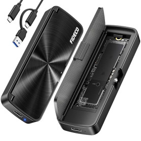 FIDECO Boîtier SSD M.2 NVMe, Boîtier Adaptateur USB 3.2 Gen 2 NVMe 10Gbps, Installation sans Outil, Supporte UASP et Trim, Desig