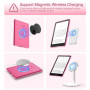 MoKo Coque Pivotante à 360° pour 7" eBook Reader, Marbre Rose Clair Doré | Étui Protection à Dos Clair, Magnétique Détachable, S