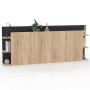 IDMarket - Tête de lit sur Pied CIRI pour lit 140 et 160 cm Bois et Noir | Avec rangements
