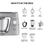 Kenwood Titanium Chef Baker XL - Robot Pâtissier 1200W Bols 7L + 5L Argent | Balance Intégrée, Tête LightLift, Robot Culinaire, 