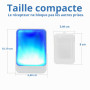 Sonnette de porte sonore avec 7 couleurs de lumière vive et 4 volumes, Sonnettes de porte sans fil 183 mètres, pour la maison/le