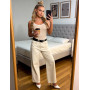 Aottori Débardeur Femme Col Rond Bretelles Spaghetti Dos Nu Côtelé Slim Fit | Sans manches, Été décontracté, Chic élégant, Basiq
