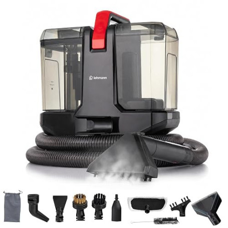 LEHMANN SteamWash 1800 - Nettoyeur Vapeur 4 en 1 & Aspirateur Injecteur Extracteur, Nettoyeur à Main Portable Canapé, Tapis, Voi