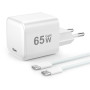 YISH 65W Chargeur USB C Rapide GAN：PD3.0 Prise Secteur USB C Charge Rapide Compatible avec MacBook iPhone 18 17 16 Samsung S26 S