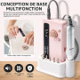 Ponceuse pour Ongles Professionnelle 45000 RPM Portable Rechargeable avec 13 Embouts et 56 Bandes de Ponçage, LCD écran, Ultra S