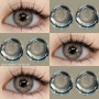 Lentilles Couleur Sans Correction 0.00D – Cosmétiques Annuel – Effet Naturel Réaliste – Yeux Marron Bleu Vert Gris – Étui Inclus