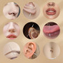 MBSIVSA 6 Pièces Ensemble de Pinces pour Piercing, Taper Ball Grabber Outil, Guide Insertion Piercing, Piercings pour Ouvrir et 