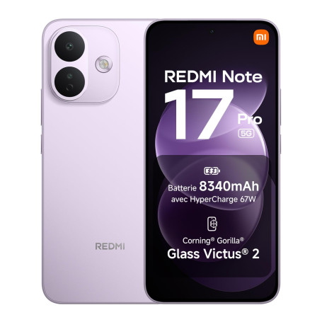 Xiaomi REDMI Note 17 Pro 5G, Smartphone 8+512 Go, Violet, Batterie 8340 mAh | Photo 50 MP avec OIS, HyperCharge 67 W, Snapdragon