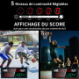 Ousmile Tableau d'affichage électronique Portable, 39,4 * 4 * 15,8cm, Basketball Scoreboard avec Horloge, Compte à Rebours, Tabl