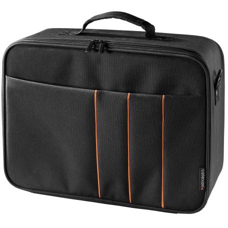 celexon Economy Grand Sac pour projecteur | 40,5x29x15/43x32,5x17cm | Noir | Cadre rigide déperlant et lavable en polyester 100%