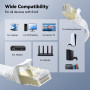 BUSOHE Câble Ethernet Cat 8 10M, Réseau RJ45 Haute Vitesse 40Gbps 2000MHz | Gigabit Plat LAN Cordon de Brassage Internet Compati