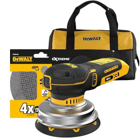 DEWALT Ponceuse excentrique sans fil 125 mm 18V XR, moteur brushless, vitesse variable 5 positions, avec sac souple et disques a