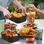 2 Paquet Moule Silicone Air Fryer pour Ninja Double Stack XL Friteuse Sans Huile SL400EU, Moule Air Fryer Réutilisable, Accessoi