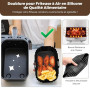 2 Paquet Moule Silicone Air Fryer pour Ninja Double Stack XL Friteuse Sans Huile SL400EU, Moule Air Fryer Réutilisable, Accessoi