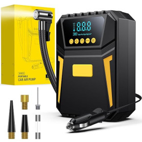 Gonfleur Pneus Voiture, Compresseur à Air Portatif, Gonfleur Pneus 12V, Compresseur Voiture 150 PSI, Pression Pneu Préréglée et