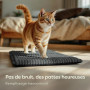 Knupis Tapis Auto-Chauffant Chat 60x45 cm Gris – Couchage Doux Anti Bruit | Renvoie la chaleur du corps sans électricité, housse