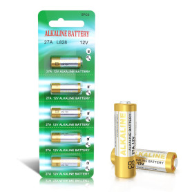 Lot de 5 Piles alcalines 27 A 12 V V27A LR27A MN27 L828 A27 12 V | Pour télécommande, lumière, petits appareils électroniques, s