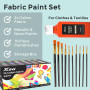 24 couleurs de peinture textile en flacon (60 ml) pinceaux, palette, pochoirs peintures textiles non toxiques pour T-shirt, chau
