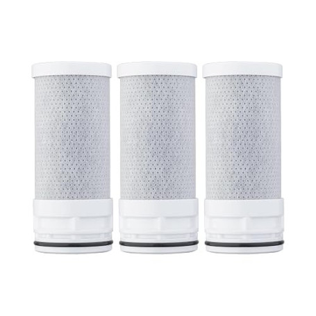 Ibergrif M91007-1 Lot de 3 Cartouches de Filtre à Eau pour Robinet de Rechange, Filtre Efficacement le Chlore, les Sédiments, le