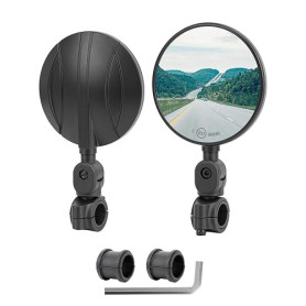 SUPAREE Rétroviseur pliable tout-terrain pliable pour guidon de moto, rotatif à 180°, adapté aux diamètres de guidon de 22 mm et
