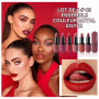 Katiluxiya 6Pcs Red Velvet Matte Lipstick Set, High Pigmented Long-Lasting Waterproof Lip Stick Lip,Moisturizing balms, Sheer ti