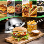 Omtofo 4 Pièces Cloche de Cuisson, Cloche Hamburger, Cloches à Hamburger en Acier Inoxydable avec Tournevis, pour Hamburger pour