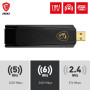 MSI AXE5400 Adaptateur USB WiFi 6E tri-Bande - WLAN jusqu'à 5400 Mbps (6 GHz, 5 GHz, 2.4GHz sans Fil), USB Type-A 3.2 Gen 1, MU-