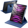 JETech Coque Rotatif pour iPad Pro 12,9" 6/5/4/3, Marine | Pour 2022/2021/2020/2018 Modèle, Support Rotatif à 360°, Veille/Révei