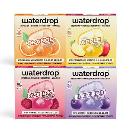 waterdrop® Grands Classiques - 48 Cubes Pastille Hydratation Sans Sucre | Pastille hydratation sans sucre : pastille pour eau ar