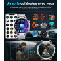 LIGE Montre Connectée Homme Montre Sport avec 1300mAh/1,85'' HD Grand Écran/LED Lampe, Moniteur de Fréquence Cardiaque et Sommei