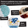 Aladine - Izink Diamond Blanc Nacré 80 ml - Peinture Pailletée - Pour Tout Support : Papier, Tissu, Béton, Métal, Bois - DIY et 