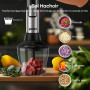 Ganiza Mixeur Plongeant 5-en-1, Mixeur Plongeur 1200W en Acier Inoxydable, Vitesse Réglable& Modes Turbo, avec Hachoir de 600ml,