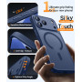 CANSHN Coque Magnétique pour iPhone 17 Pro, Bleu Foncé | Protection Complète de l'appareil Photo, Housse Fond Mat Translucide
