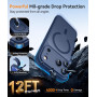 CANSHN Coque Magnétique pour iPhone 17 Pro, Bleu Foncé | Protection Complète de l'appareil Photo, Housse Fond Mat Translucide