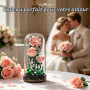 HiWEEGO Kit de construction de roses avec lumière LED, 241 pièces, bouquet de roses bordeaux de 3,6 mm, jouet de collection bota