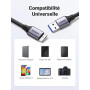 UGREEN Câble USB 3.0 Mâle A vers Micro B Cable Disque Dur Externe (0.5M) | Nylon Tressé, Compatible avec Western Digital WD Elem